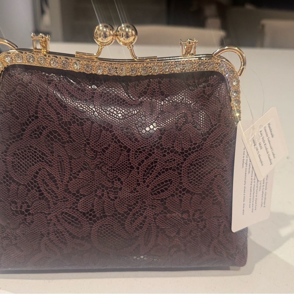 Laurie’s Collection Leather Women's Clutch Set in Brown - Picture 7 of 9